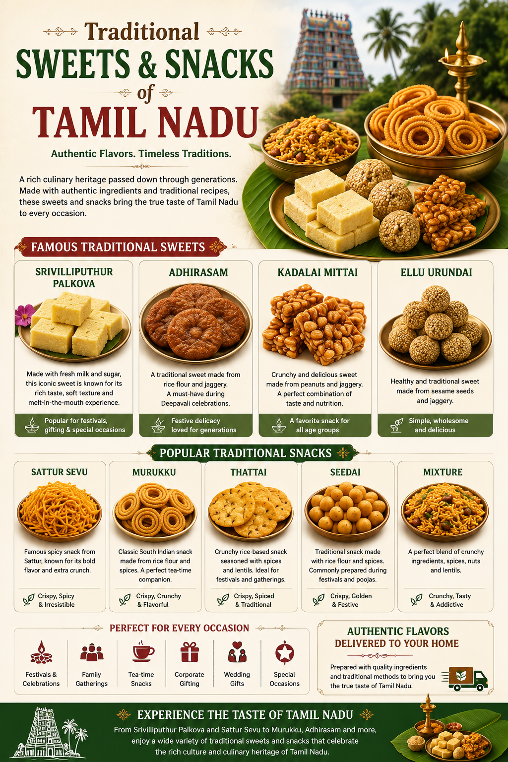 Traditional Sweets & Snacks of Tamil Nadu – Authentic Flavors, Timeless Traditions