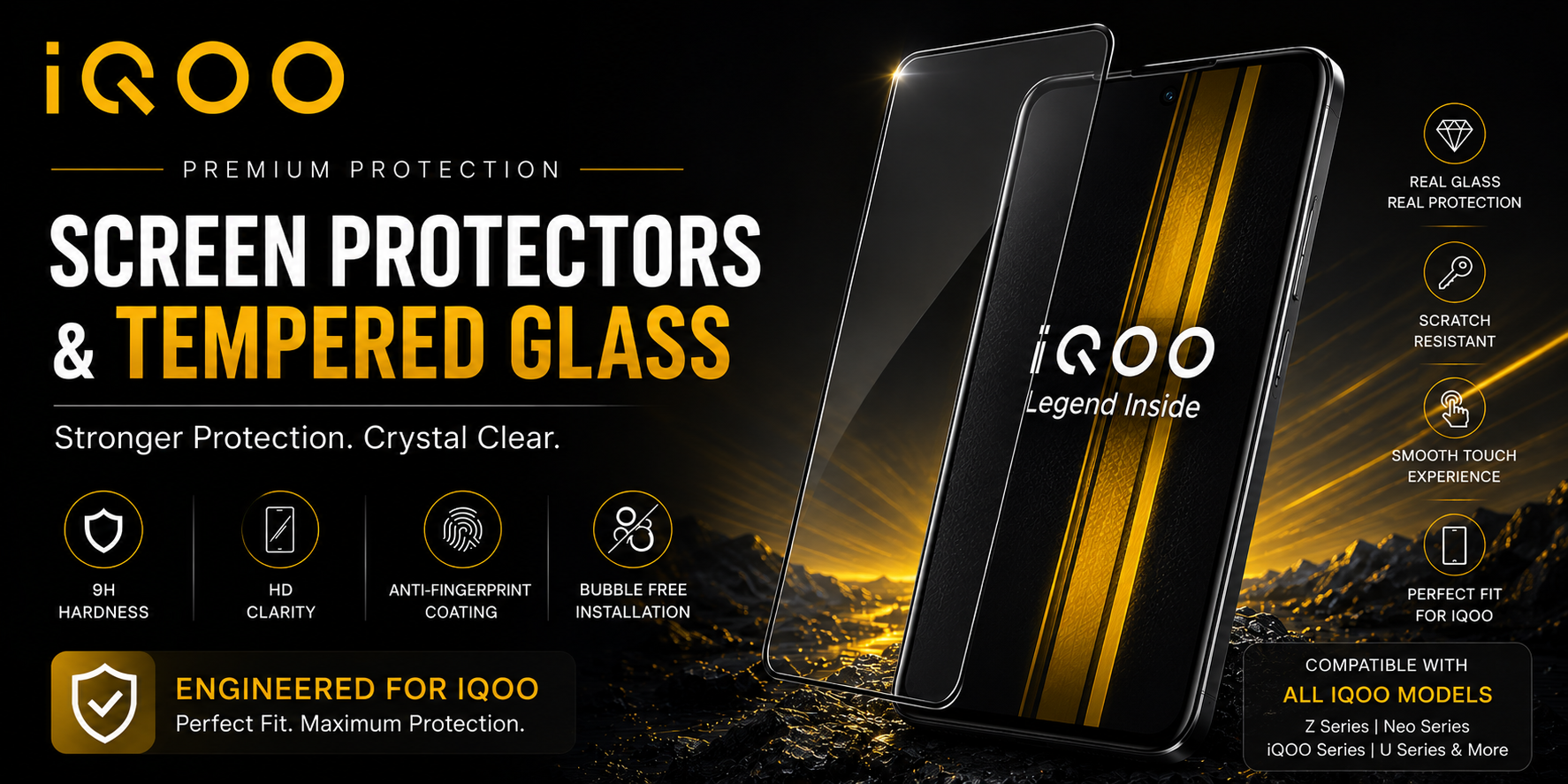 iQOO Screen Protectors & Tempered Glass