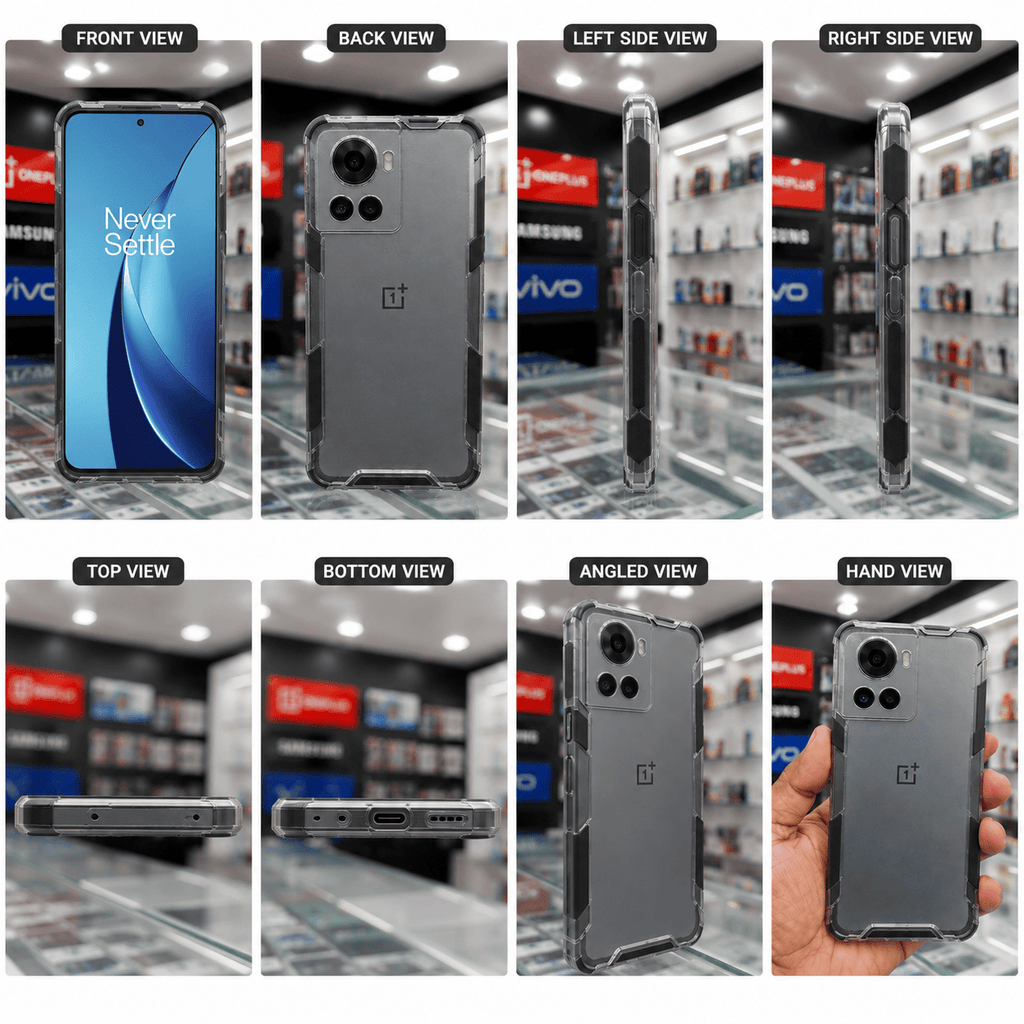 2-in-1 Acrylic Transparent Back Cover for OnePlus 10R 5G Onezeros.in