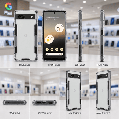 2 in1 Acrylic Transparent Back Cover For Google Pixel 6A Black Onezeros.in
