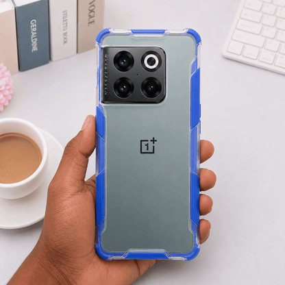 2 in1 Acrylic Transparent Back Cover For OnePlus 10 Pro 5G Blue Onezeros.in