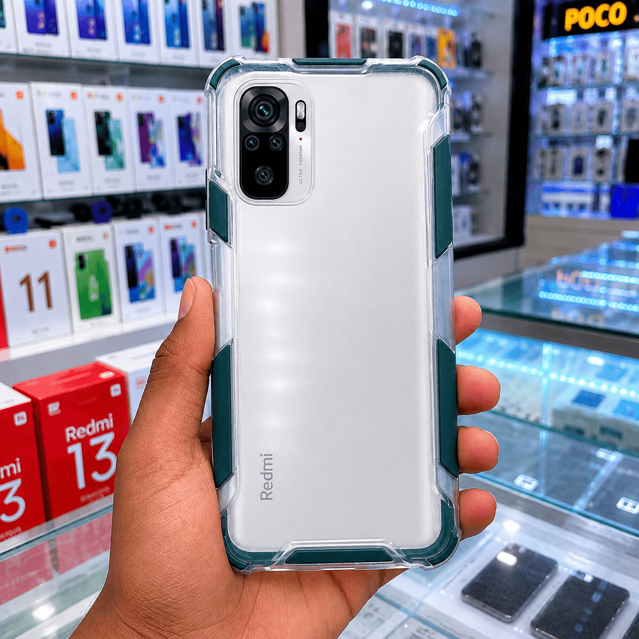 2 in1 Acrylic Transparent Back Cover For Redmi Note 10 Onezeros.in