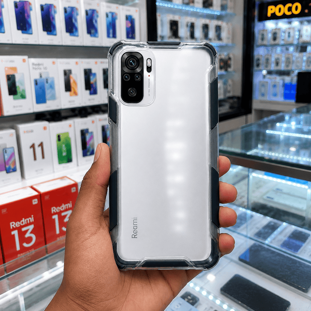 2 in1 Acrylic Transparent Back Cover For Redmi Note 10 Black Onezeros.in