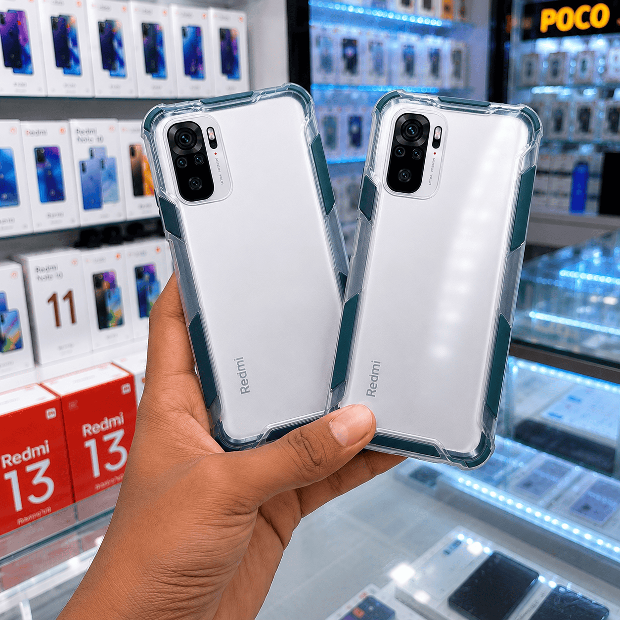 2 in1 Acrylic Transparent Back Cover For Redmi Note 10 Onezeros.in