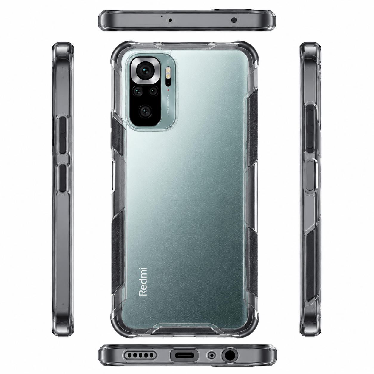 2 in1 Acrylic Transparent Back Cover For Redmi Note 10 Onezeros.in