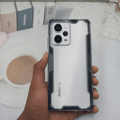 2 in1 Acrylic Transparent Back Cover For Redmi Note 12 Pro Plus Black Onezeros.in