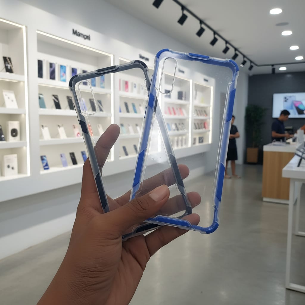 2 in1 Acrylic Transparent Back Cover For Samsung Galaxy A50 Onezeros.in