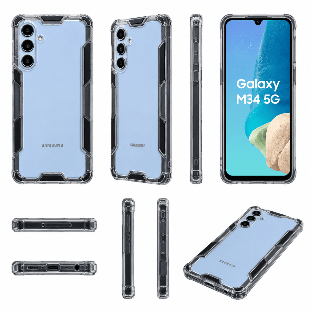 2 in1 Acrylic Transparent Back Cover For Samsung Galaxy M34 5G Black Onezeros.in