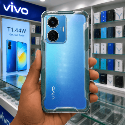 2 in1 Acrylic Transparent Back Cover For Vivo T1 44w Onezeros.in