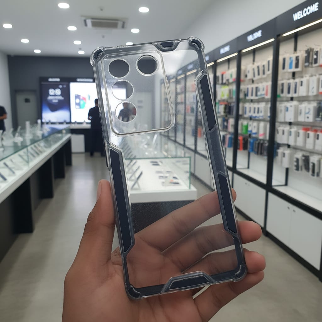 2 in1 Acrylic Transparent Back Cover For Vivo V27 Onezeros.in