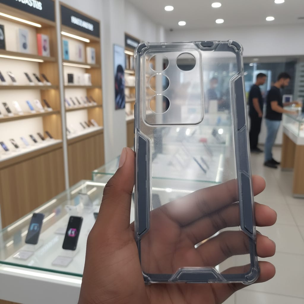 2 in1 Acrylic Transparent Back Cover For Vivo V27 Gray Onezeros.in