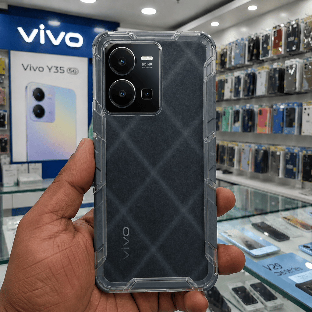 2 in1 Acrylic Transparent Back Cover For Vivo Y35 Onezeros.in