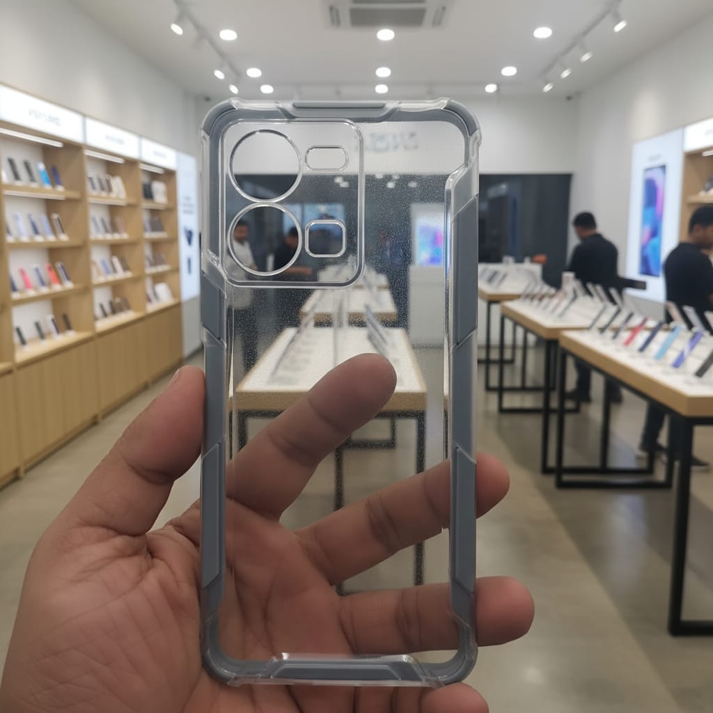 2 in1 Acrylic Transparent Back Cover For Vivo Y35 Gray Onezeros.in