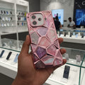 3D Diamond Design Marble Stone Phone Cover for IQ00 NEO 10R Back Case Pink Onezeros.in