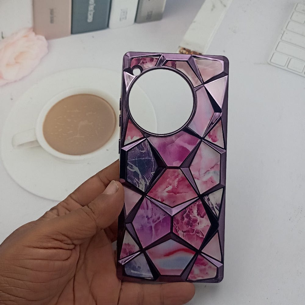 3D Diamond Design Marble Stone Phone Cover for OnePlus 12R 5G Back Case Onezeros.in