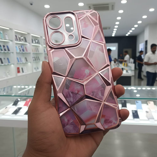 3D Diamond Design Marble Stone Phone Cover for OPPO Reno 14 5G Back Case Onezeros.in