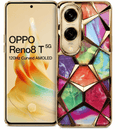 3D Diamond Design Marble Stone Phone Cover for OPPO Reno 8T Back Case Gold Onezeros.in