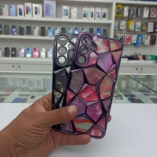 3D Diamond Design Marble Stone Phone Cover for Samsung A16 Back Case Onezeros.in