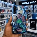 3D Diamond Design Marble Stone Phone Cover for Samsung A16 Back Case Blue Onezeros.in