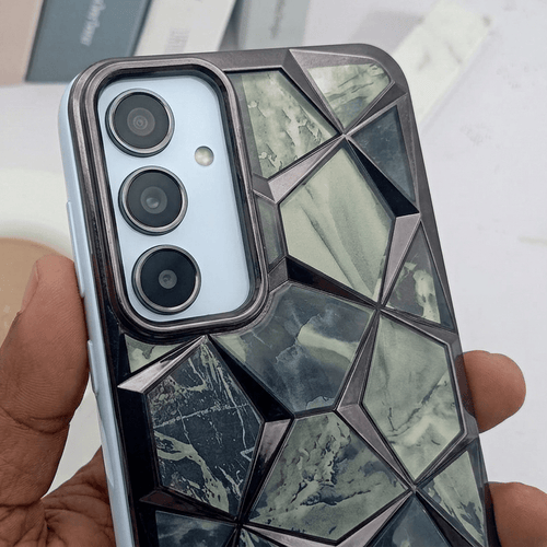 3D Diamond Design Marble Stone Phone Cover for Samsung A55 Back Case Onezeros.in