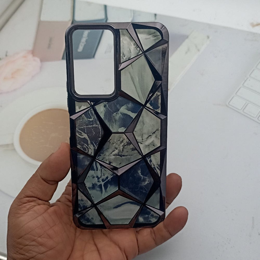 3D Diamond Design Marble Stone Phone Cover for Vivo T3 Lite 5G Back Case Black Onezeros.in