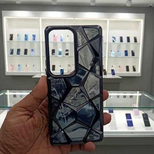 3D Diamond Design Marble Stone Phone Cover for Vivo V30/V30 Pro Back Case Black Onezeros.in