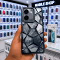 3D Diamond Design Marble Stone Phone Cover for Vivo V30/V30 Pro Back Case Black Onezeros.in