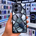 3D Diamond Design Marble Stone Phone Cover for Vivo V30E Back Case Black Onezeros.in