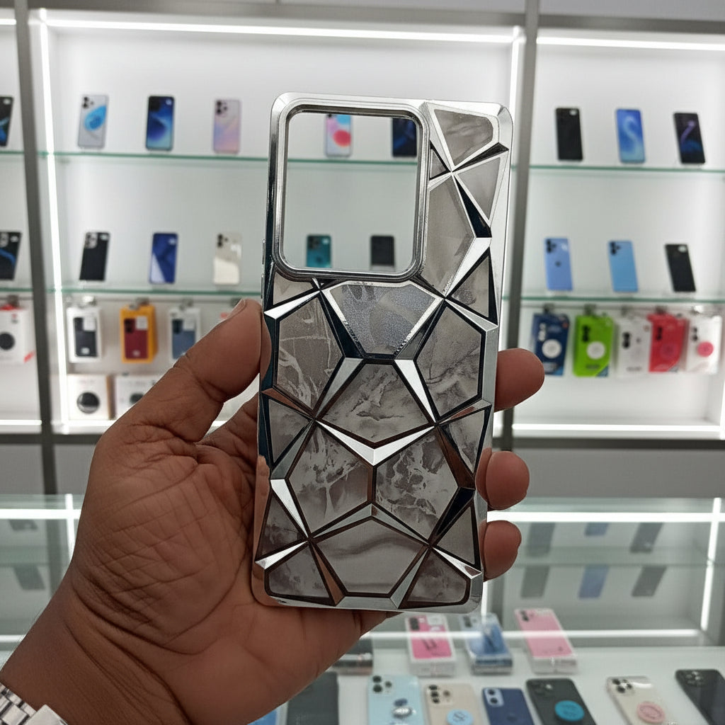 3D Diamond Design Marble Stone Phone Cover for Vivo Y200 Pro Back Case Onezeros.in