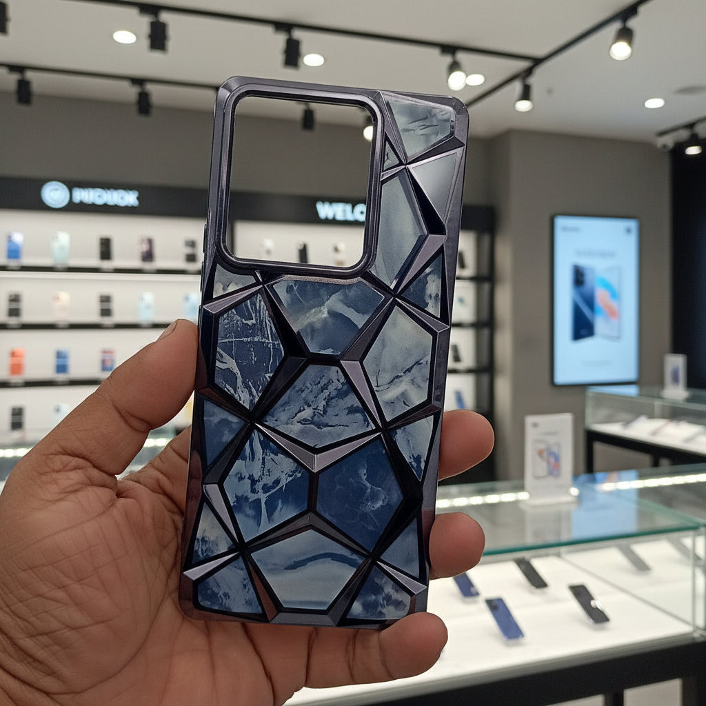 3D Diamond Design Marble Stone Phone Cover for Vivo Y200 Pro Back Case Onezeros.in