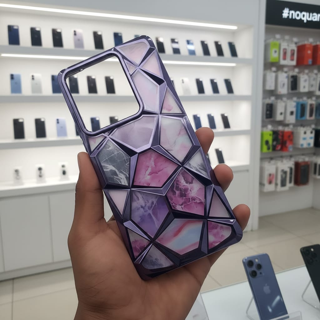 3D Diamond Design Marble Stone Phone Cover for Vivo Y200 Pro Back Case Onezeros.in