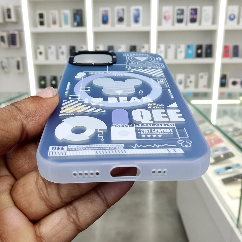 3D Glaze Icons Mag Safe Back Cover for iPhone 13 Phone Case Onezeros.in