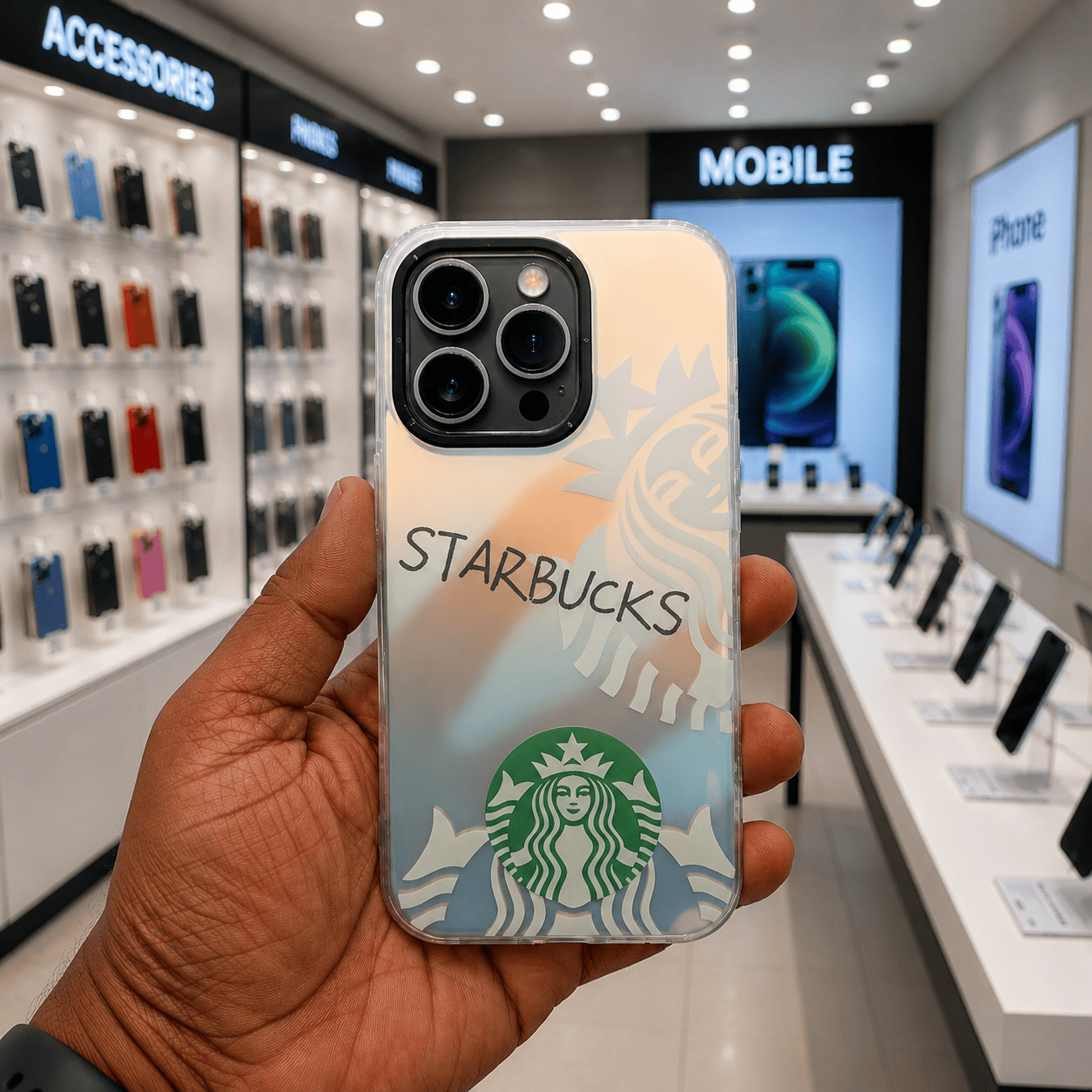 3D Starbucks Mobile Phone Case for iPhone 14 Pro Stylish Back Cover Onezeros.in