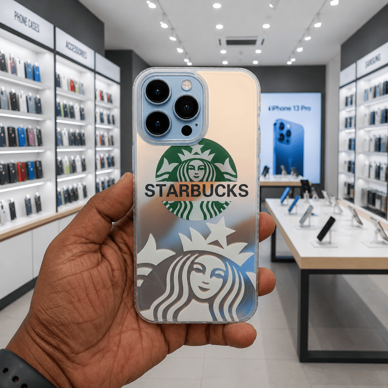 3D Starbucks Phone Case for iPhone 13 Pro Stylish Back Cover Onezeros.in