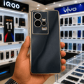 6D Golden Edge Chrome Back Cover For iQOO 11 5G Phone Case Black Onezeros.in