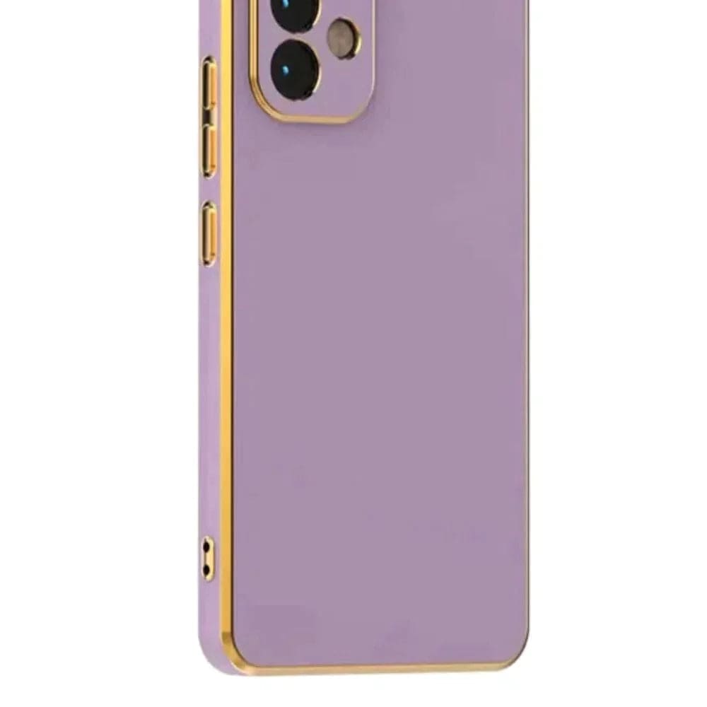 6D Golden Edge Chrome Back Cover For iQOO Z6 Pro/Vivo T1 Pro Phone Case Purple Onezeros.in