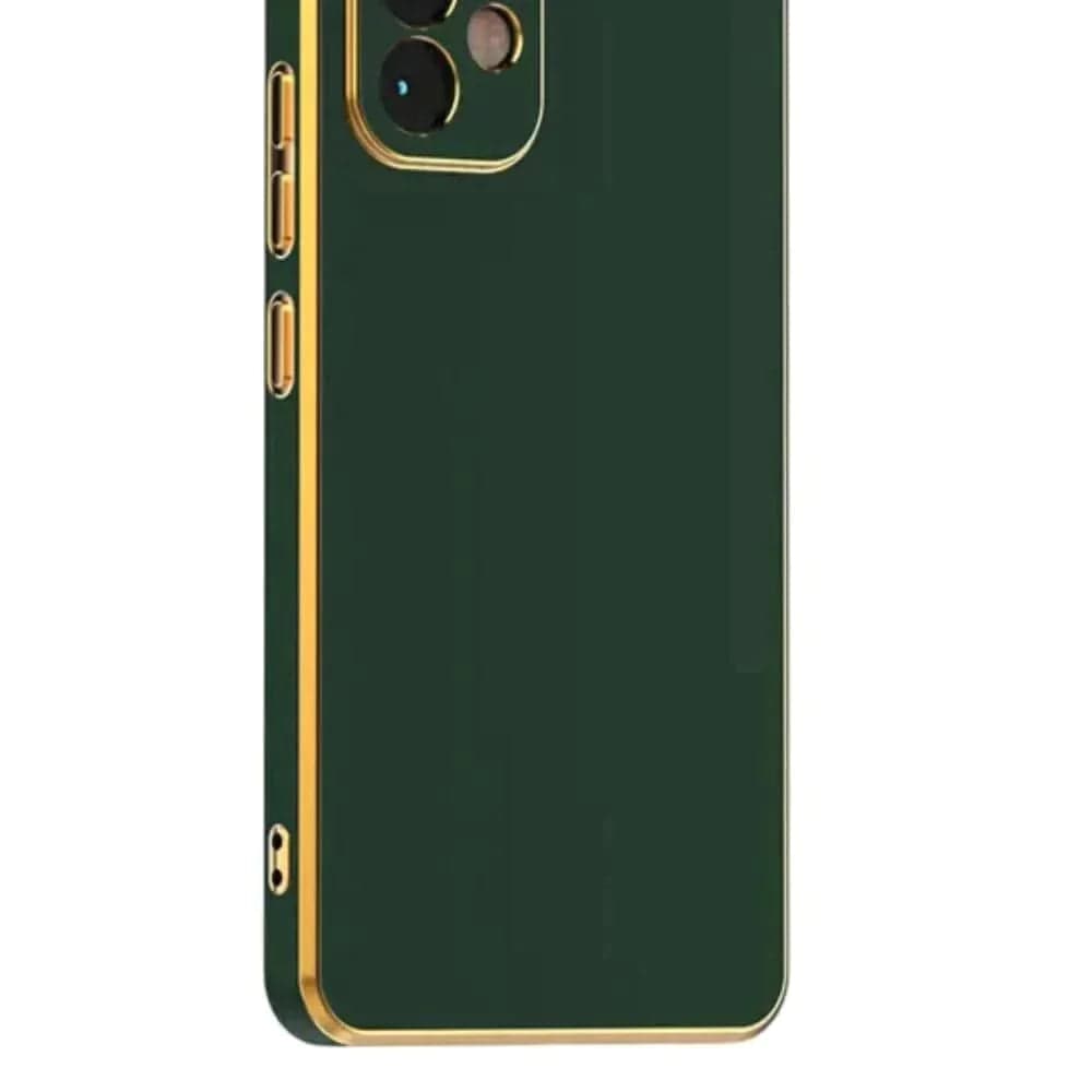 6D Golden Edge Chrome Back Cover For iQOO Z6 Pro/Vivo T1 Pro Phone Case Dark Green Onezeros.in