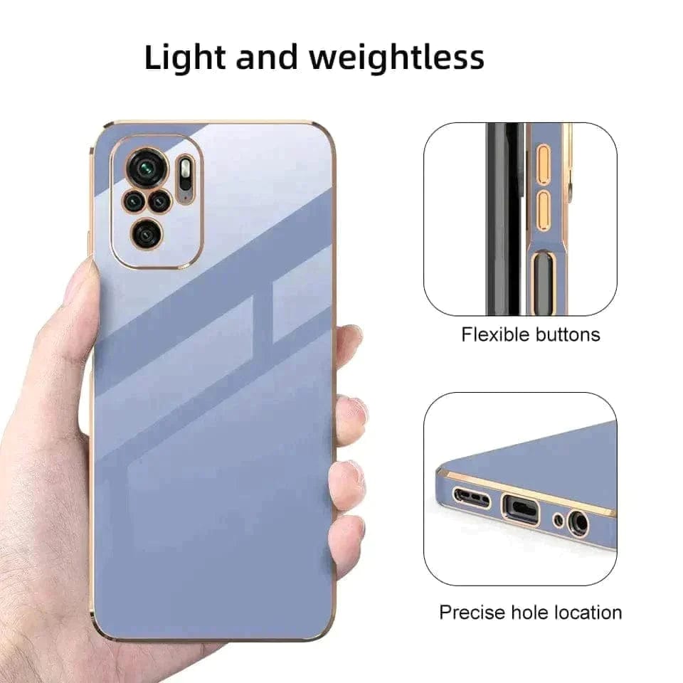 6D Golden Edge Chrome Back Cover For iQOO Z6 Pro/Vivo T1 Pro Phone Case Onezeros.in