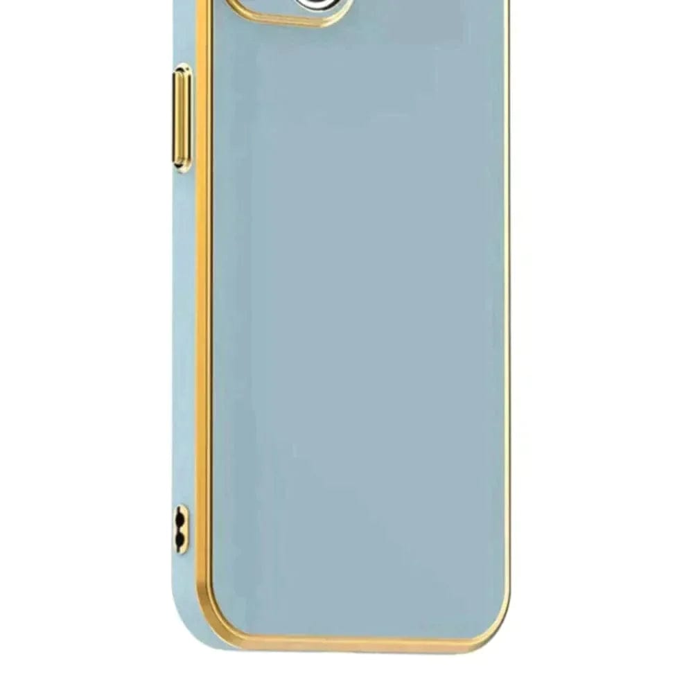 6D Golden Edge Chrome Back Cover For iQOO Z6 Pro/Vivo T1 Pro Phone Case Sky Blue Onezeros.in