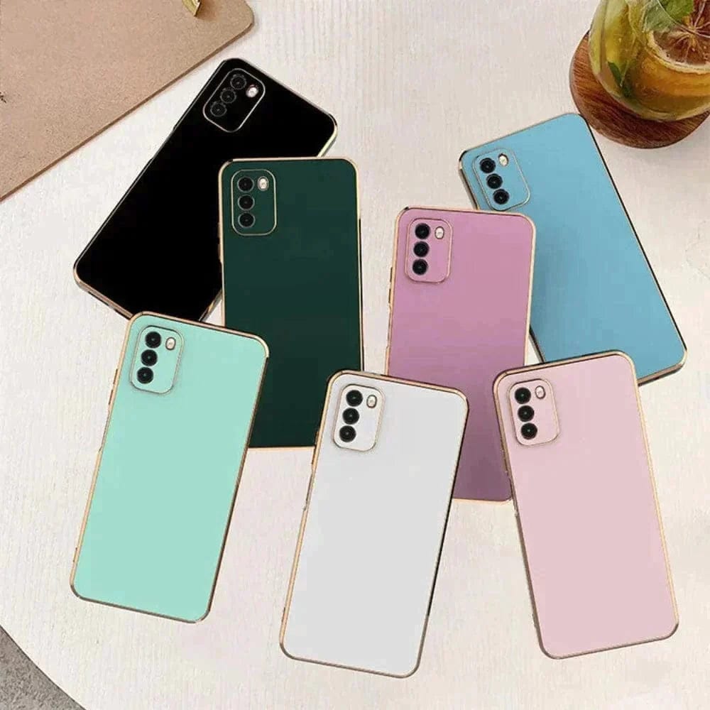 6D Golden Edge Chrome Back Cover For iQOO Z6 Pro/Vivo T1 Pro Phone Case Onezeros.in