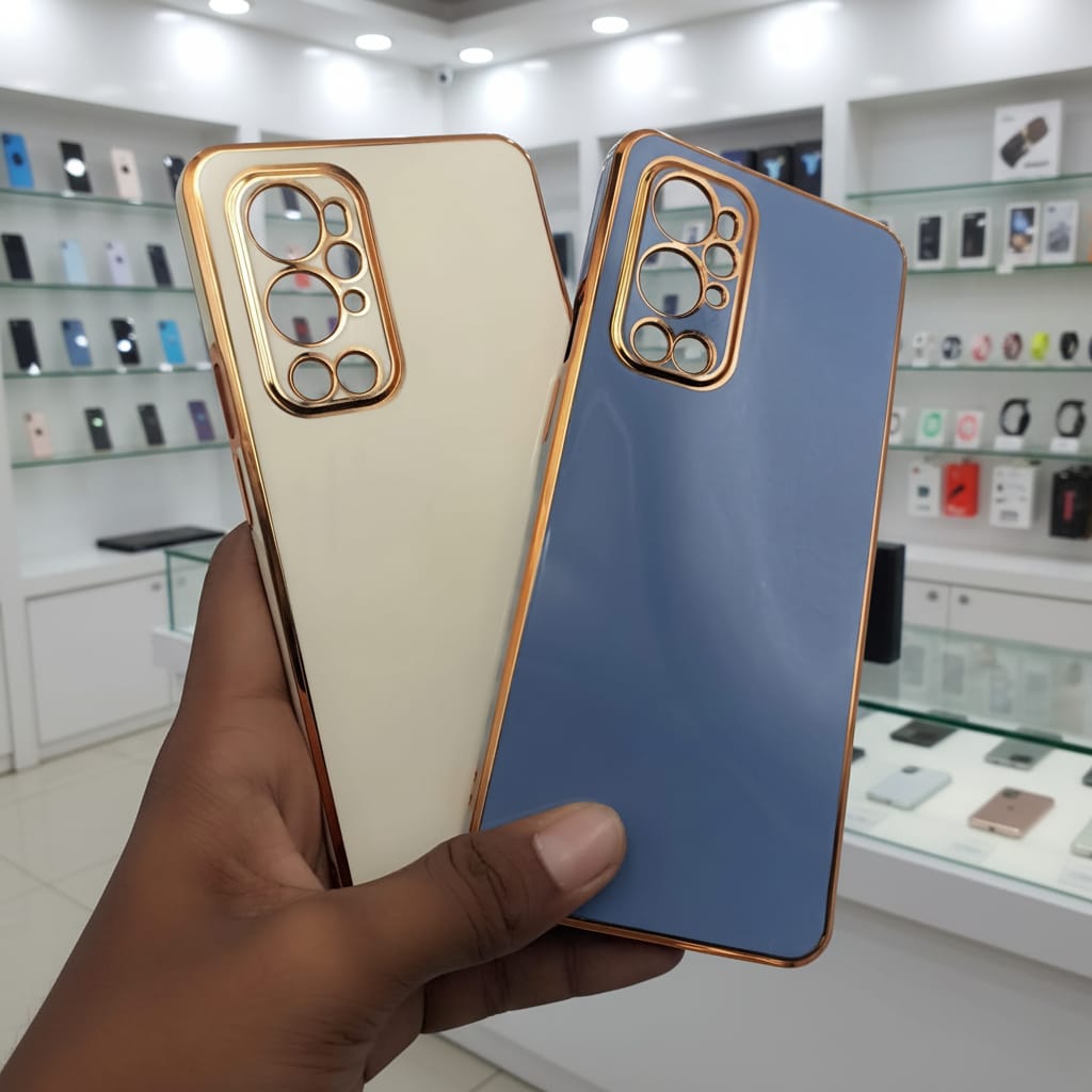 6D Golden Edge Chrome Back Cover For OnePlus 9 Pro Phone Case Onezeros.in