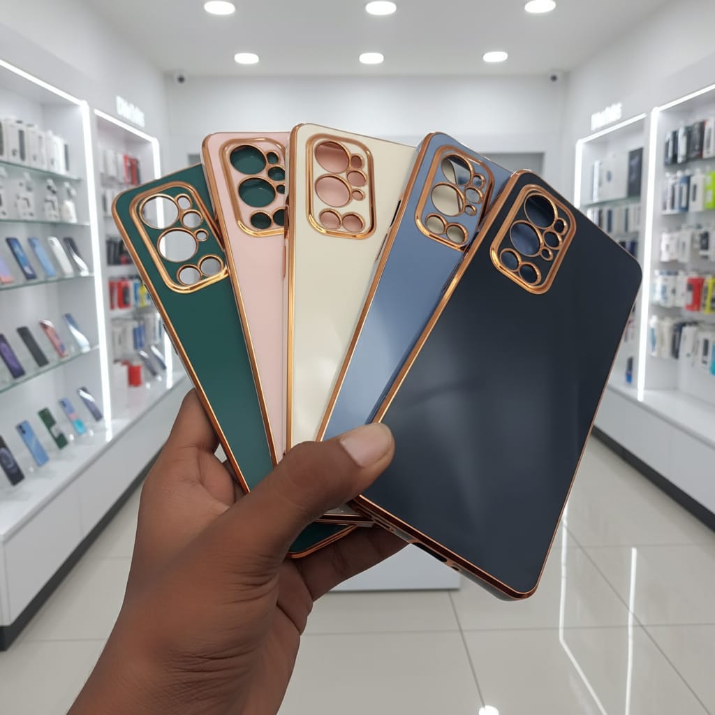 6D Golden Edge Chrome Back Cover For OnePlus 9 Pro Phone Case Onezeros.in