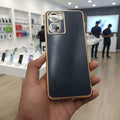 6D Golden Edge Chrome Back Cover For OPPO A77 Phone Case Black Onezeros.in