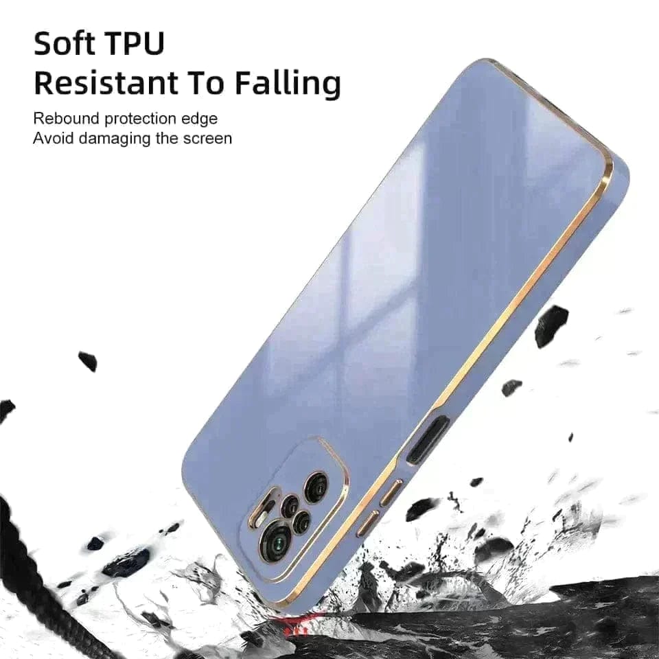 6D Golden Edge Chrome Back Cover For POCO F1 Phone Case Onezeros.in