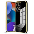 6D Golden Edge Chrome Back Cover For POCO X5 5G/Redmi Note 12 5G Phone Case Black Onezeros.in