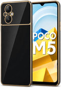 6D Golden Edge Chrome Back Cover For Redmi 11 Prime 4G Phone Case Black Onezeros.in