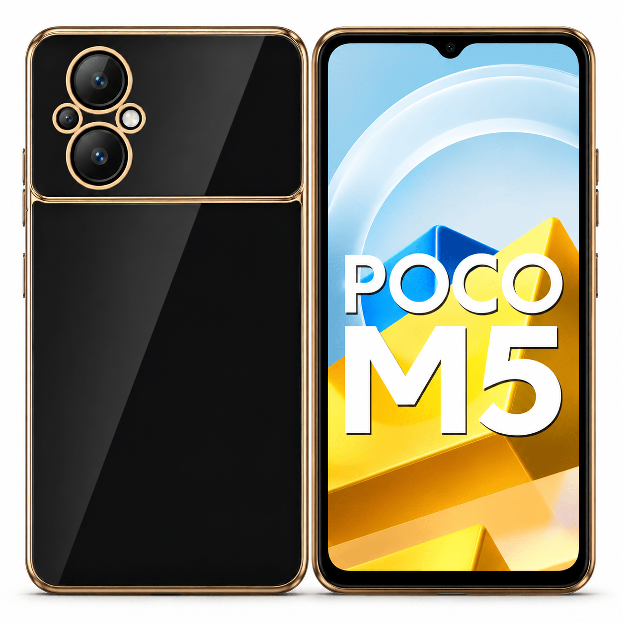 6D Golden Edge Chrome Back Cover For Redmi 11 Prime 4G Phone Case Onezeros.in