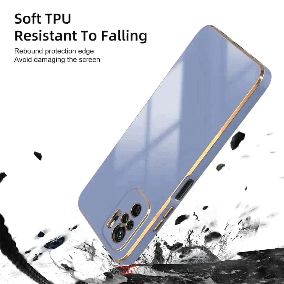6D Golden Edge Chrome Back Cover For Redmi Note 10 Pro Phone Case Onezeros.in