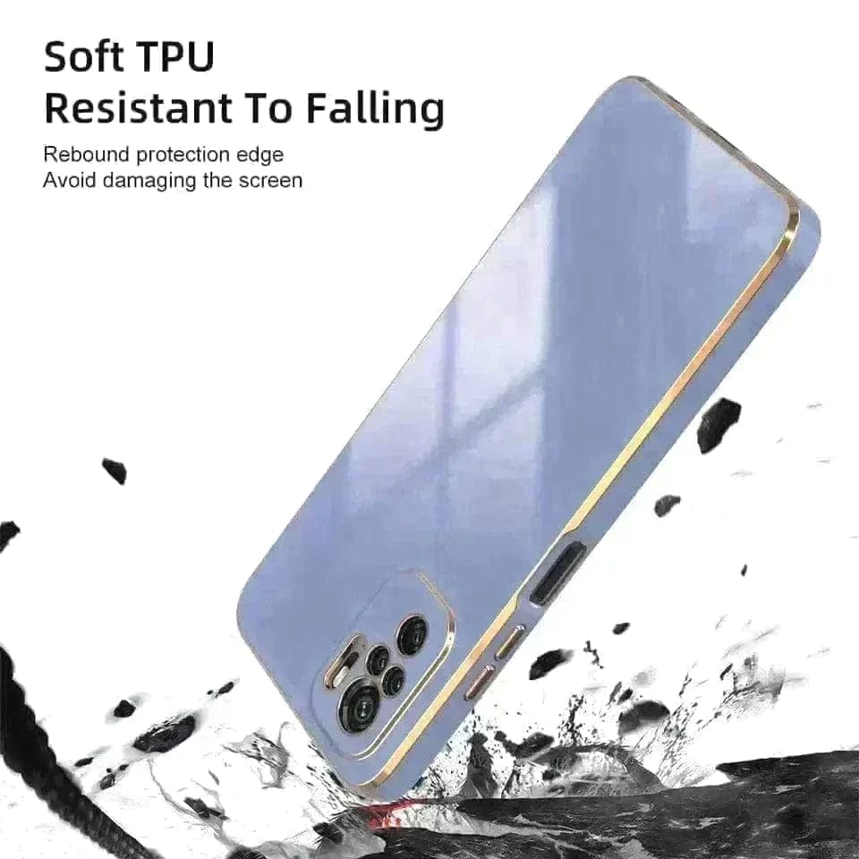 6D Golden Edge Chrome Back Cover For Vivo T1 Pro 5G Phone Case Onezeros.in