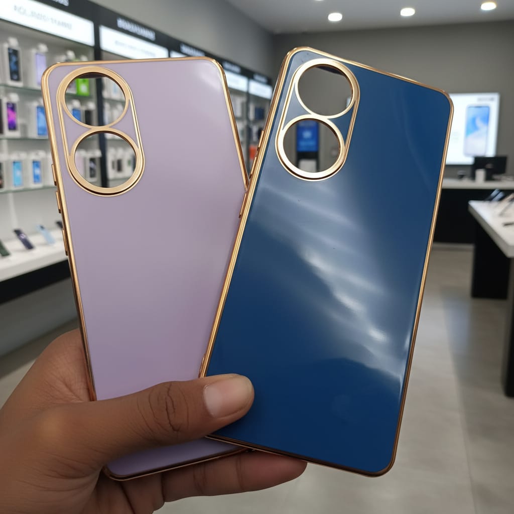 6D Golden Edge Chrome Back Cover For Vivo Y100 Phone Case Onezeros.in